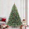 vidaXL K&uuml;nstlicher Weihnachtsbaum mit 300 LEDs Gr&uuml;n 210 cm PE und PVC