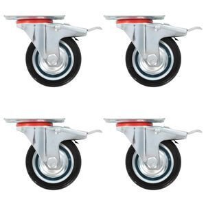 vidaXL Lenkrollen mit Doppelbremsen 4 Stk. 75 mm