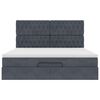 vidaXL Ottoman-Bett mit Matratzen Dunkelgrau 180x200 cm Samt