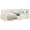 vidaXL Eckbettgestell mit Kopfteil Creme 90 cm x 200 cm Samt