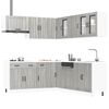 vidaXL 11-tlg. K&uuml;chenschrank-Set Lucca Grau Sonoma Holzwerkstoff