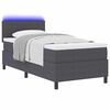 vidaXL LED Boxspringbett Dunkelgrau und Wei&szlig; 90 x 200 cm Cordstoff