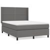 vidaXL Boxspringbett mit Matratze Grau 140x200 cm Kunstleder