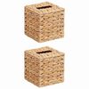 vidaXL Taschentuchboxdeckel 2 stk. Wasserhyazinthe 14,5 x 14,5 x 15 cm