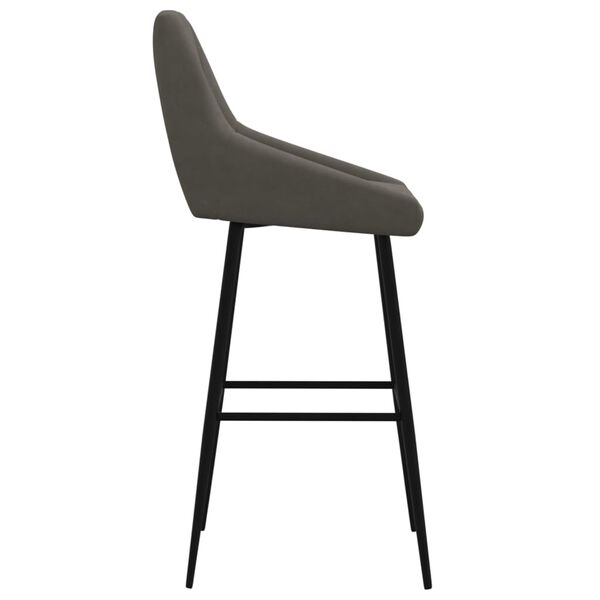 vidaXL Barhocker 2 Stk. Dunkelgrau Samt