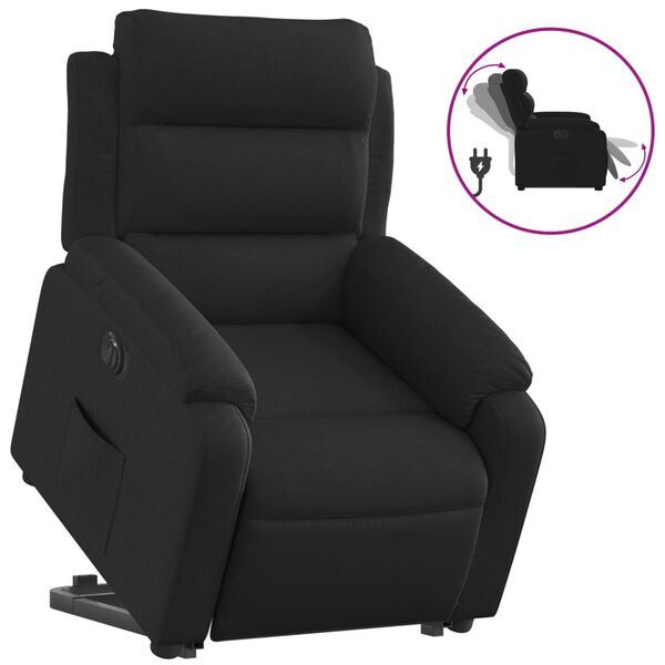 vidaXL Relaxsessel mit Aufstehhilfe Elektrisch Schwarz Stoff