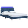 vidaXL Bettgestell mit LED ohne Matratze Blau 140x190 cm Stoff