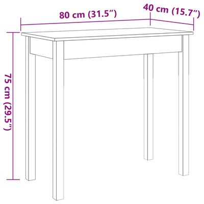 vidaXL Konsolentisch Wachsbraun 80x40x75 cm Massivholz Kiefer