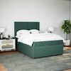 vidaXL Boxspringbett mit Matratze Dunkelgr&uuml;n 140x200 cm Samt