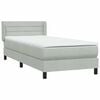 vidaXL Boxspringbett mit Matratze Hellgrau 80x220 cm Samt