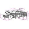 vidaXL 13-tlg. Garten-Essgruppe mit Kissen Schwarz Poly Rattan