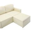 vidaXL Modulares 3-Sitzer Schlafsofa Creme Kunstleder