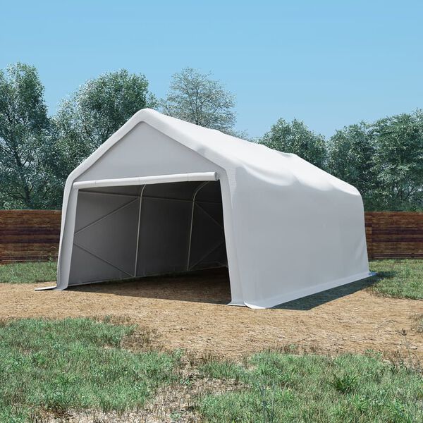 vidaXL Lagerzelt PVC 550 g/m&sup2; 4x6 m Wei&szlig;