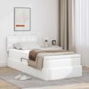 vidaXL Bett mit Stauraum und LED Reinwei&szlig; 100 x 200 cm Kunstleder