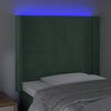 vidaXL LED Kopfteil Dunkelgr&uuml;n 83x16x118/128 cm Samt