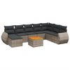 vidaXL 9-tlg. Garten-Sofagarnitur mit Kissen Grau Poly Rattan