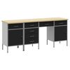 vidaXL Werkbank mit Speicher 4 stk. Schwarz Ingenieure Holz und Stahl