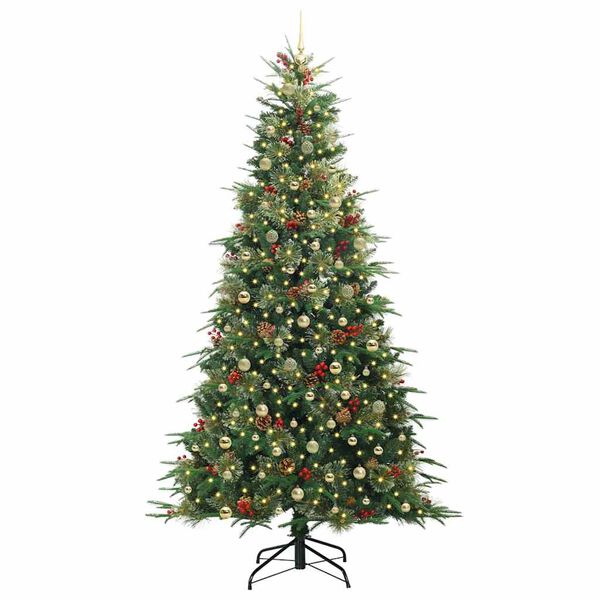 vidaXL K&uuml;nstlicher klappbarer Weihnachtsbaum Gr&uuml;n 240 cm PE und PVC