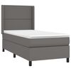 vidaXL Boxspringbett mit Matratze & LED Grau 80x200 cm Kunstleder