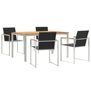 vidaXL Garten Essgruppe 5 pcs Braun Massivholz Teak