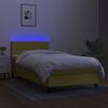 vidaXL Boxspringbett mit Matratze & LED Gr&uuml;n 80x200 cm Stoff