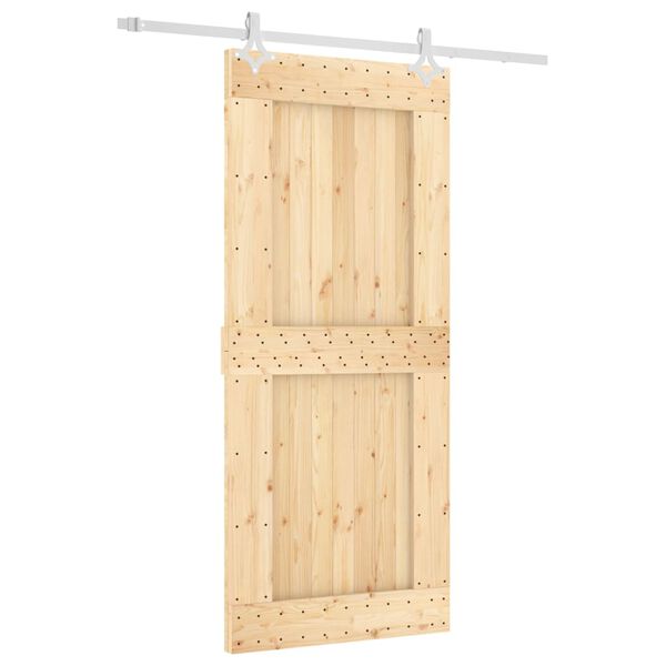 vidaXL Schiebet&uuml;r mit Beschlag 90x210 cm Massivholz Kiefer