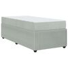 vidaXL Bettrahmen mit Matratze Hellgrau 90 x 200 cm Stoff