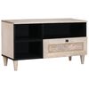 vidaXL TV-Schr&auml;nk Bleached White 80 x 33 x 46 cm Massivholz Mango
