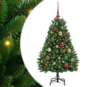 vidaXL K&uuml;nstlicher klappbarer Weihnachtsbaum Gr&uuml;n 120 cm PVC und Stahl