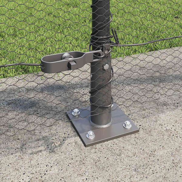 vidaXL Zaunpfosten Grau 25 x 0,8 m (13 mm Mesh) Stahl und PVC