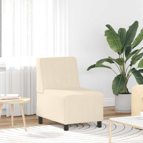 vidaXL | Modulares Armfreies Sofa | Creme 55 x 74 x 82 cm Cordstoff