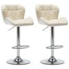 vidaXL Barhocker 2 Stk. Creme Kunstleder
