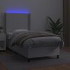 vidaXL Boxspringbett mit Matratze & LED Wei&szlig; 90x200 cm Kunstleder