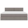 vidaXL Aufbewahrungsbett mit Matratze Taupe 180 x 200 cm Holzwerkstoff