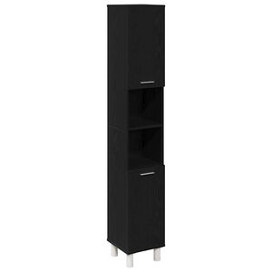 vidaXL Badezimmerschrank Schwarz Eichen-Optik 30 x 30 x 179 cm