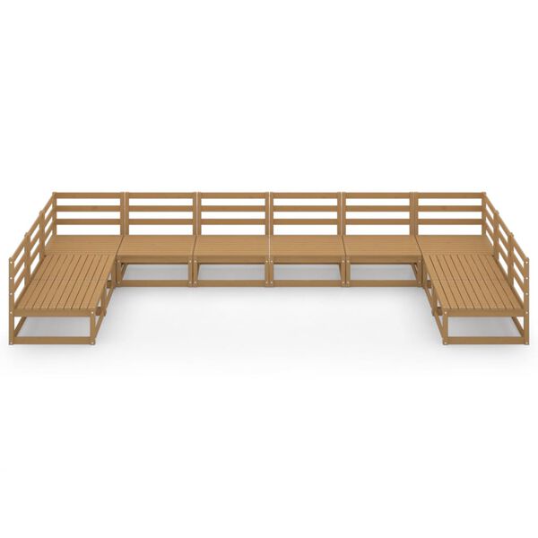 vidaXL 10-tlg. Garten-Lounge-Set Massivholz Kiefer