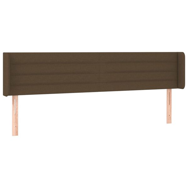 vidaXL Kopfteil mit Ohren Dunkelbraun 203x16x78/88 cm Stoff