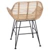 vidaXL Esszimmerstuhl 2 pcs Natur 55 x 50 x 74 cm Rattan und Eisen