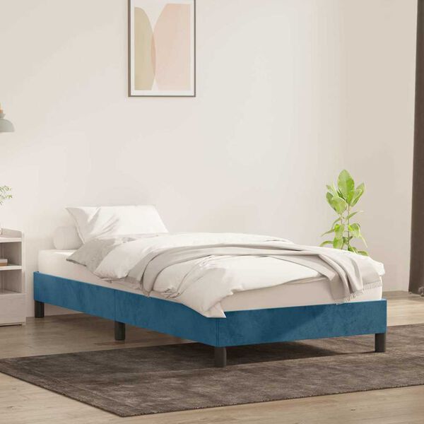 vidaXL Bettgestell ohne Matratze Dunkelblau 80x210 cm Samt