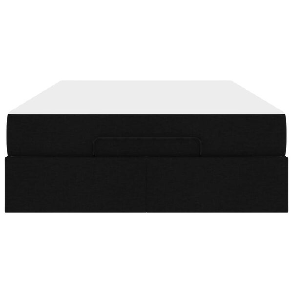vidaXL Bettgestell mit Matratze mit Matratze 2 pcs Schwarz Stoff