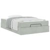 vidaXL Bettgestell mit Matratze mit Matratze 2 pcs Hellgrau Samt