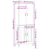 vidaXL Highboard Wei&szlig; 69,5x34x180 cm Holzwerkstoff