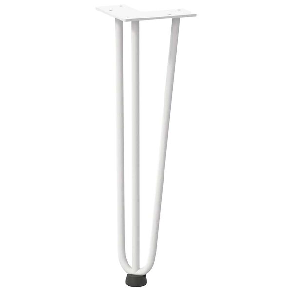 vidaXL Haarnadelbeine f&uuml;r Couchtisch 4 Stk. Wei&szlig; 42 cm Massivstahl