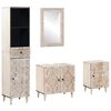 vidaXL Badezimmerm&ouml;bel-Set 4 Stk. Wei&szlig; Massivholz Mango