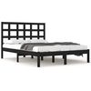 vidaXL Massivholzbett Schwarz 200x200 cm