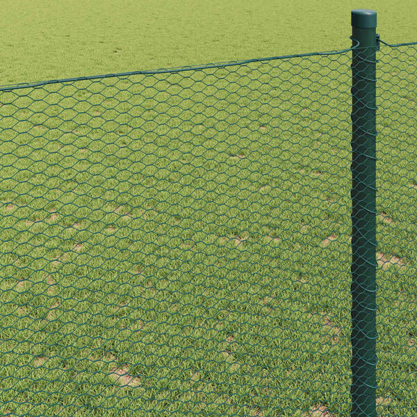 vidaXL Hexagonzaun Gr&uuml;n 1,5 x 10 m PVC