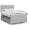 vidaXL Boxspringbett mit Matratze Hellgrau 140x190 cm Samt
