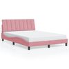 vidaXL Bettgestell mit LED ohne Matratze "Hanko" Rosa 140x200 cm Samt