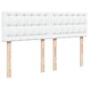 vidaXL Boxspringbett mit Matratze Wei&szlig; 140x190 cm Kunstleder
