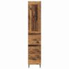 vidaXL Highboard Altholz 34,5 x 34 x 180 cm Holzwerkstoff